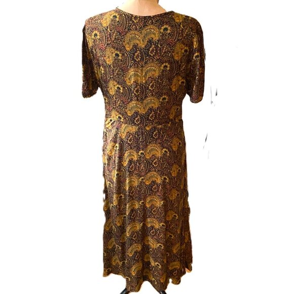 Free People Olivia Midi Dress Paisley Print V neck - Picture 12 of 16